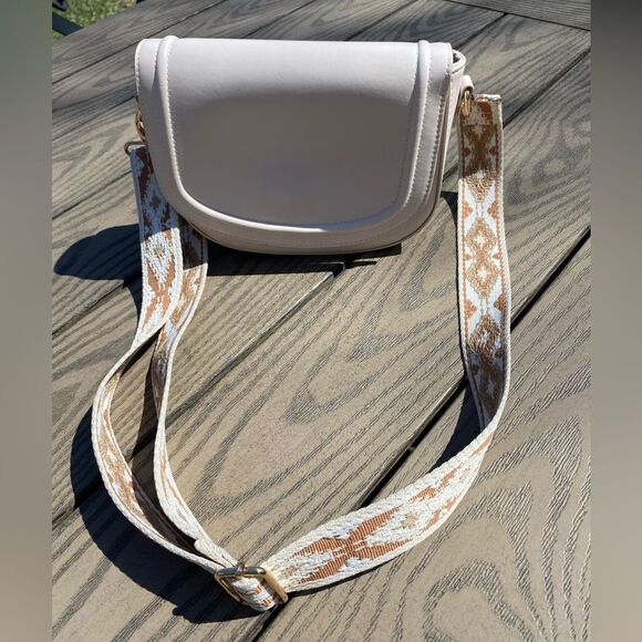 Light pink boho western saddle bag crossbody thick strap purse - Picture 1 of 10